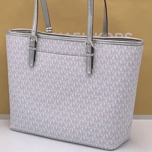 Michael Kors Signature Jet Set Girls Medium Carryall Tote Bright White M… - Picture 3 of 14